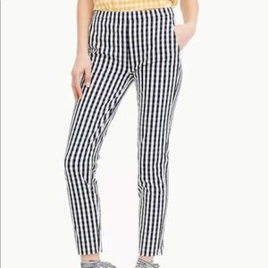 J Crew Navy Blue Gingham Martie Pant Sz 0